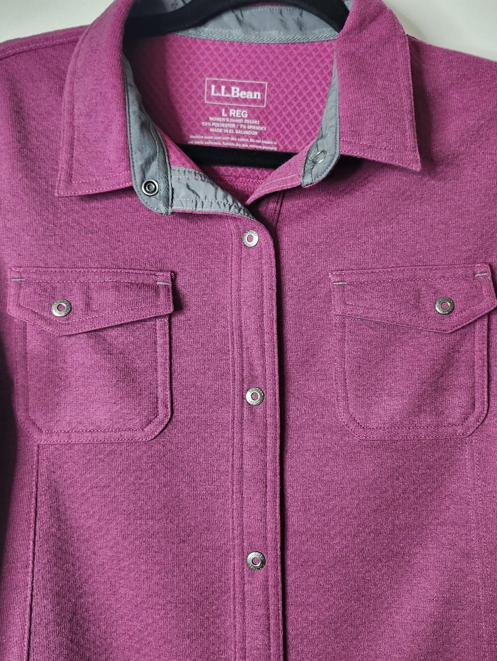 LL Bean Polartec Womens Large Jacket Snap Front Pockets Outdoor Layer Fall Warm - Picture 3 of 13